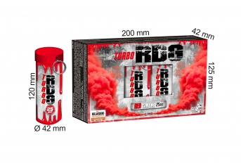 Červená turbo dymovnica s trhacou poistkou 5ks
