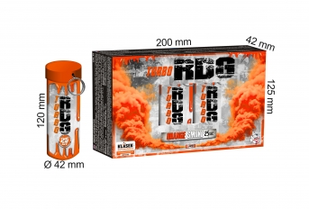 Oranžová turbo dymovnica s trhacou poistkou 5ks