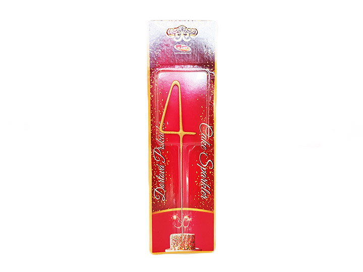 Prskavka 12cm v tvare čísla 4